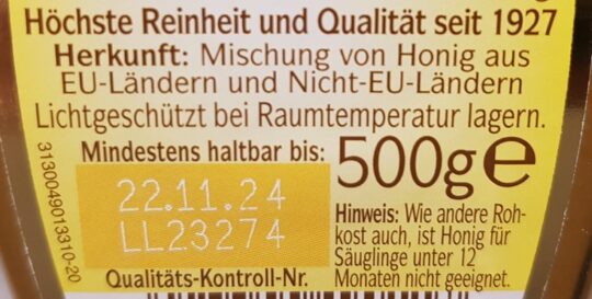 Klare Angabe: Woher kommt der Honig?
